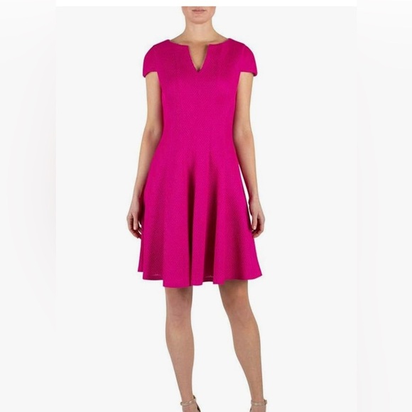 Julia Jordan Womens Boned Mesh Collar Cap Sleeve Flared Dress size 8 - Picture 1 of 15